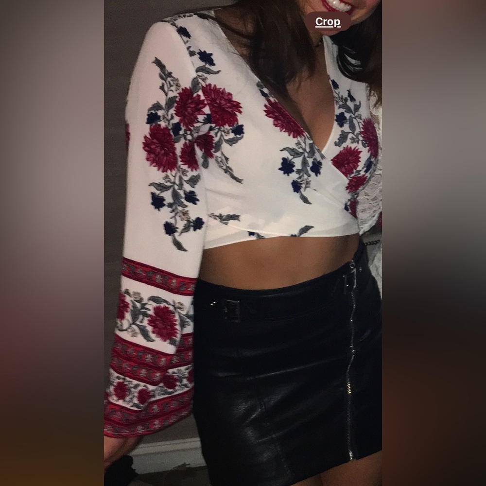Floral Wrap Blouse
